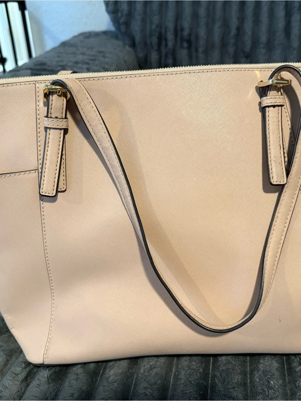 Michael Kors Light Blush Saffiano Leather Tote with MK Charm